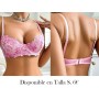 Elegante sujetador de doble capa con encaje rosa SUJETADOR ROSA