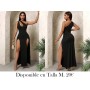 Vestido Maxi Elegante de Un Hombro sin Mangas VESTIDO NEGRO