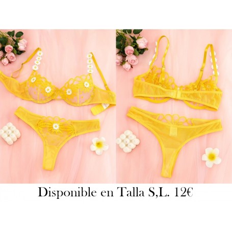Conjunto de lencería sexy para mujeres LENCERIA AMARILLA