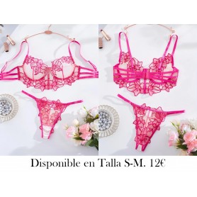 Conjunto de Sostén LENCERIA FUSCIA