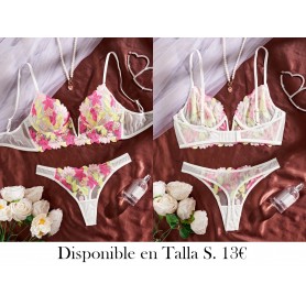Conjunto de Lencería Doble Capa Bordado LENCERIA COLORES