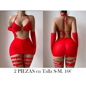 Conjunto de lencería elegante para mujer LENCERIA ROJA