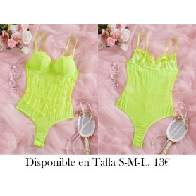 Body de encaje rosa sexy con diseño LENCERIA VERDE BODY