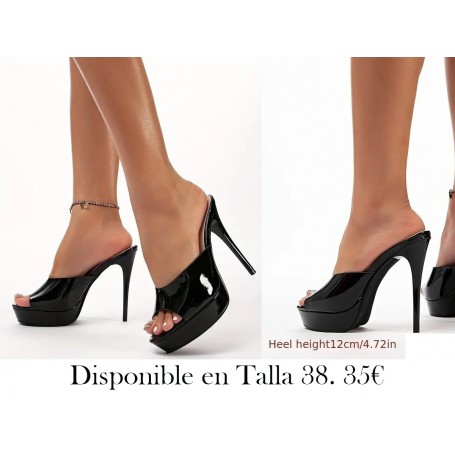 Sandalias Elegantes De Color Liso Para Mujer zapatos tacones negros