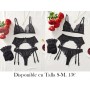 Conjunto de 5 piezas de lencería femenina LENCERIA NEGRA
