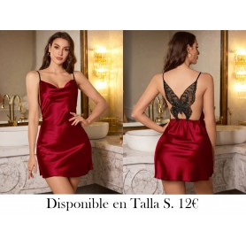 Ropa de Dormir Sexy para Mujer con Estilo Navideño PIJAMA VINO