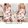 Primavera y Verano Mujeres Estampado Completo PIJAMA CORAZONES