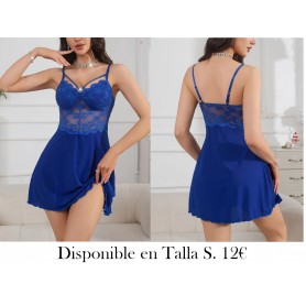 Camisón de Encaje Sexy para Mujer LENCERIA AZUL