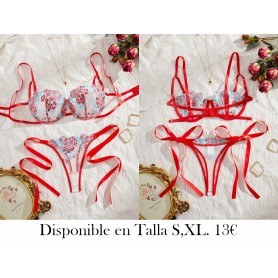 Conjunto de Sujetador para Mujer CONJUNTO LENCERIA ROJA