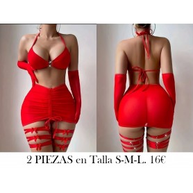 Conjunto de lencería elegante para mujer LENCERIA ROJA