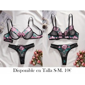 2 piezas de lencería sexy para mujer LENCERIA NEGRA
