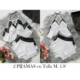 Conjunto de pijama de encaje de 4 piezas 2 PIJAMAS