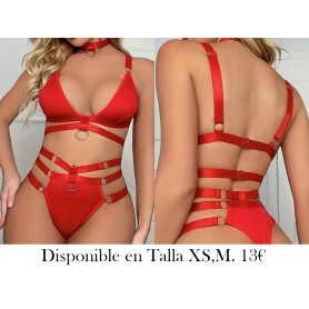 Conjunto de lencería sexy con corsete azul CONJUNTO LENCERIA ROJA