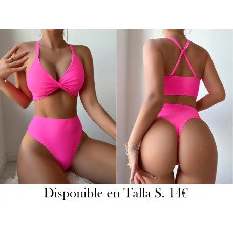 Conjunto de bikini de 2 piezas con frente BIKINI ROSA FUSCIA LENCERIA ROSA FUSCIA