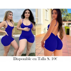 Mujeres Sexy de Color Sólido ENTERIZO AZUL OSCURO