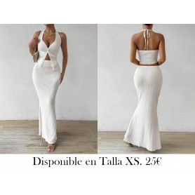 Conjunto de Falda Elegante y Sólido CONJUNTO BLANCO