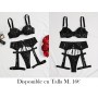 Conjunto de lencería roja sexy con malla y tirantes LENCERIA NEGRA