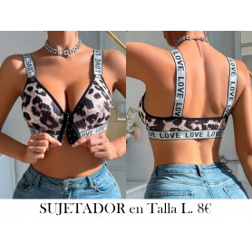 La ropa interior femenina cuenta con un cierre frontal SUJETADOR LEOPARDO