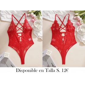 Body Elegante de Encaje Rojo LENCERIA ROJA