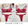 Conjunto de sujetadores de encaje rojo elegante LENCERIA VINO