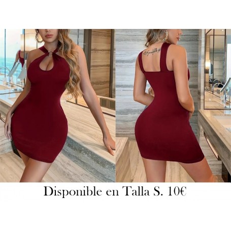 Vestido Ajustado de Primavera VESTIDO VINO