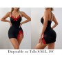 Camisón de noche con lazo negro sexy VESTIDO LENCERIA NEGRA
