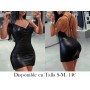 Vestido sin mangas con cuello en V VESTIDO NEGRO