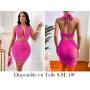Conjunto de Falda Midi con Cuello Halter Fruncido CONJUNTO FUSCIA