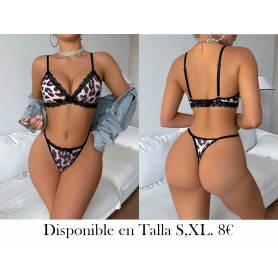 1 Juego de Lencería Sexy con Estampado de Leopardo LENCERIA LEOPARDO