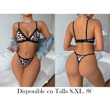 1 Juego de Lencería Sexy con Estampado de Leopardo LENCERIA LEOPARDO