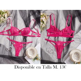 Conjunto de Sujetador para Mujer CONJUNTO LENCERIA FUSCIA