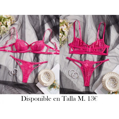 Conjunto de Sujetador para Mujer CONJUNTO LENCERIA FUSCIA