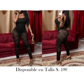 Mono de Encaje y Elegante para Mujeres ENTERIZO NEGRO