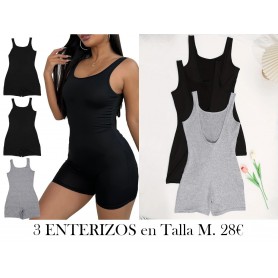3pcs Elegantes Monos de Tirantes 3 ENTERIZOS