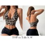 Top Corto de Hombros Descubiertos TOP LEOPARDO