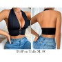 Top Corset Sexy con Cuello Halter y Espalda TOP NEGRO
