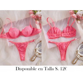 Conjunto de Sujetador para Mujer LENCERIA ROSA