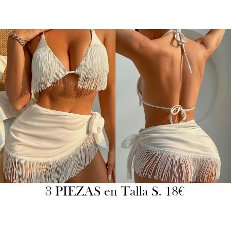 Conjunto de Bikini de 3 Piezas para Mujer BIKINI BLANCO