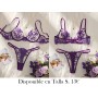 Conjunto de sostén y bragas de encaje floral LENCERIA MORADA