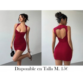 Vestido mini ajustado negro elegante VESTIDO VINO