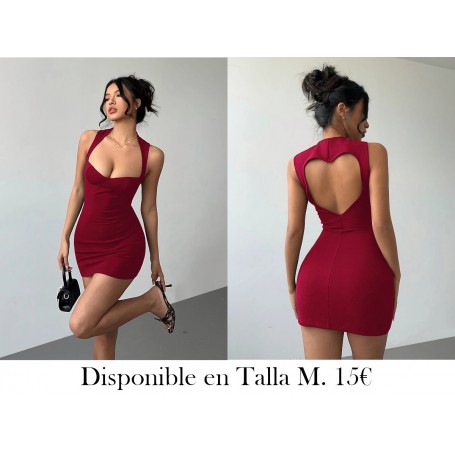 Vestido mini ajustado negro elegante VESTIDO VINO