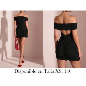 Vestido Mini Ajustado Sin Mangas y Espalda VESTIDO NEGRO