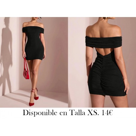 Vestido Mini Ajustado Sin Mangas y Espalda VESTIDO NEGRO