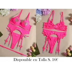 Conjunto de lencería elegante y oscura CONJUNTO LENCERIA FUSCIA