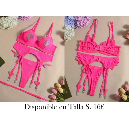 Conjunto de lencería elegante y oscura CONJUNTO LENCERIA FUSCIA