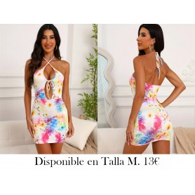 Vestido Corto de Verano con Estampado VESTIDO COLORES