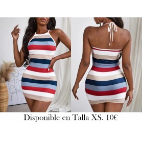 Vestido mini con cuello halter sexy VESTIDO COLORES