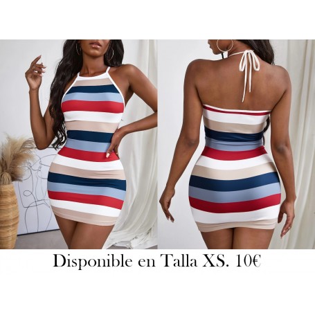 Vestido mini con cuello halter sexy VESTIDO COLORES