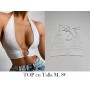 Top corto sin espalda con anilla en O  TOP BLANCO