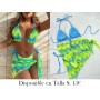 3 piezas Conjunto de bikini de teñido de nudos BIKINI VERDE